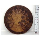 Art Nouveau Pyrography Plaque