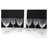(6) Clear Glass Wine Glasses - France