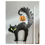 Halloween Black Cat Metal Yard Stake