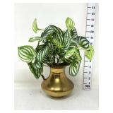 Vintage Brass Pitcher w/ faux Plant