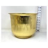 Vintage Ribbed Brass Planter