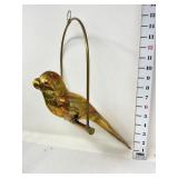 Brass & Copper Parrot on Perch