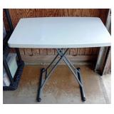 30 x 19 1/2" Plastic Folding Table - Adjustable