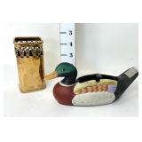Ceramic Duck Tape Dispenser & Brass Pen Holder