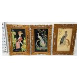 (3) Mexican Feathercraft Bird Folk Art Wall Decor