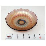 Amethyst Carnival Glass Stippled Rays Bowl (Chip
