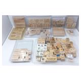 Wood Mounted Red Rubber Stamps - Sayings