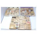 Wood Mounted Red Rubber Stamps - Assorted Words,