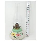 Floral Milk Glass Oil Lamp