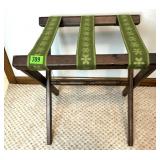 Folding Luggage Rack w/Needlework Straps