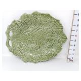 Olfaire Green Ceramic Grapes/Leaves Platter -