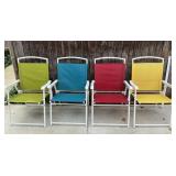 (4) Colorful Folding Beach / Lawn Chairs