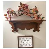 Grapevine Wall decor w/Shelf & Sign