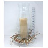 Hurricane Candle Holder On Glass Base