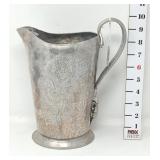 Hammered Aluminum Pitcher w/Chrysanthemum #509