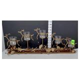 Home Collection Gold-Tone Deer Candle Centerpiece