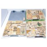 Wood Mounted Red Rubber Stamps - Easter