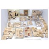 Wood Mounted Red Rubber Stamp Sets & Ind. Stamps