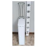 White Slim Bathroom Storage Cabinet & Toilet