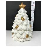 White Ceramic Christmas Tree 3-Wick Candle