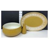 Vintage Denby Serving Platter, Bowl & Shaker