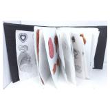Red Rubber Cling Stamps in Notebook