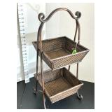 2 Tier Metal Basket Stand