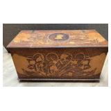 Pyrography Wooden Trunk