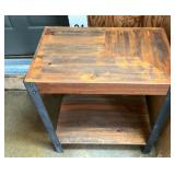 Rustic wooden Industrial Accent Table / Shelf