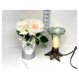 (2) Flower Lamps- (1) Mercury Glass, (1) LED w/