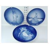 (3) Bing & Grondahl Collector Plates Statue of