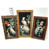 (3) Framed Feathercraft Bird Wall Art - Mexico