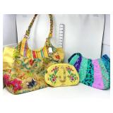 Kate McRostie Tote, Quilt purse & Yellow Beaded