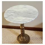 17" Marble Top Side Table/Plant Stand