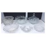 Art Deco Bowl w/Clear Glass Bowls & Nappies
