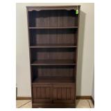 Bookshelf-4 Shelves & Sliding Cabinet Bottom