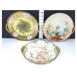 (3) Painted Plates  - (2) Signed - (2) Limoges