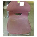 (16) Virco Plastic Chairs - Red & Black