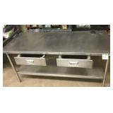 Stainless Steel Prep Table w/Two Drawers