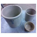 White Hall S.P.&S. Co. 3 gal. crock with cracks -