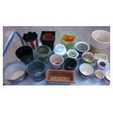 Clay, plastic & metal decorative planters