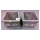(2) large decorative clay planters