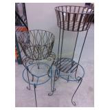 (4) wrought-iron plant stands