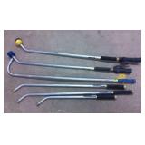 (6) aluminum garden wands two have sprinkler heads