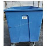 Large Blue Plastic Rolling Cart