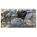 (2) Pail Carts, (1) Round Mover, Hubs, Fan & Tree