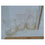 (3) Glass Containers