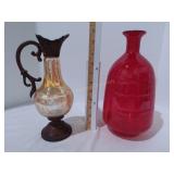 (2) Decorative Glass Vases