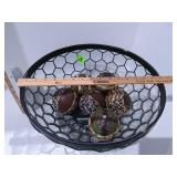 Glass & Metal Bowl w/Decorative Balls