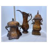 (3) Decorative Metal Containers